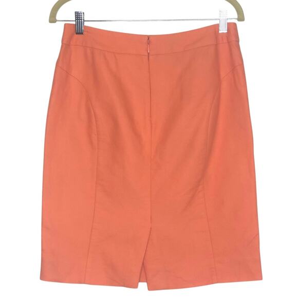 J Crew Womens The Pencil Skirt Size 4 Coral Back Zip Kick Pleat Pockets - Picture 3 of 7